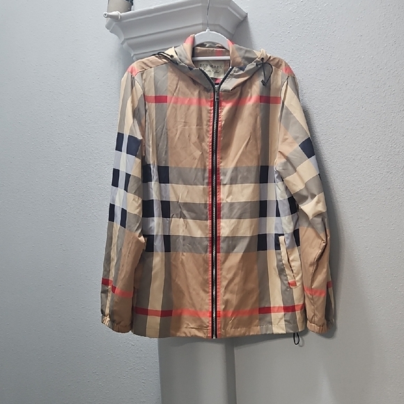 Burberry FASHION Beige and Tan Plaid Jacket FASHION - Picture 1 of 5